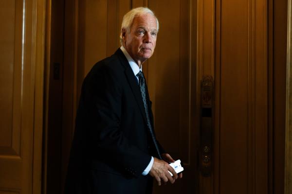 Sen. Ron Johnson (R-WI) departs from the Senate Chambers following a cloture vote on the Kids online Safety Act in the U.S. Capitol Building on July 25, 2024 in Washington, DC.