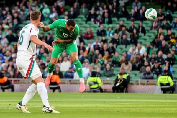 HUNGARY SCALP: Ireland's Adam Idah scores the opener. Pic: Ben Brady, Inpho HUNGARY SCALP: Ireland's Adam Idah scores the opener. Pic: Ben Brady, Inpho
